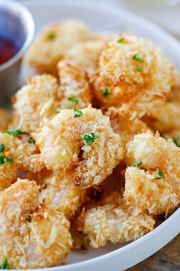 Parmesan Baked Popcorn Shrimp - Rasa Malaysia