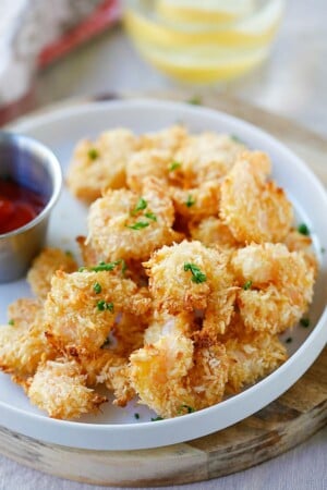 Parmesan Baked Popcorn Shrimp - Rasa Malaysia