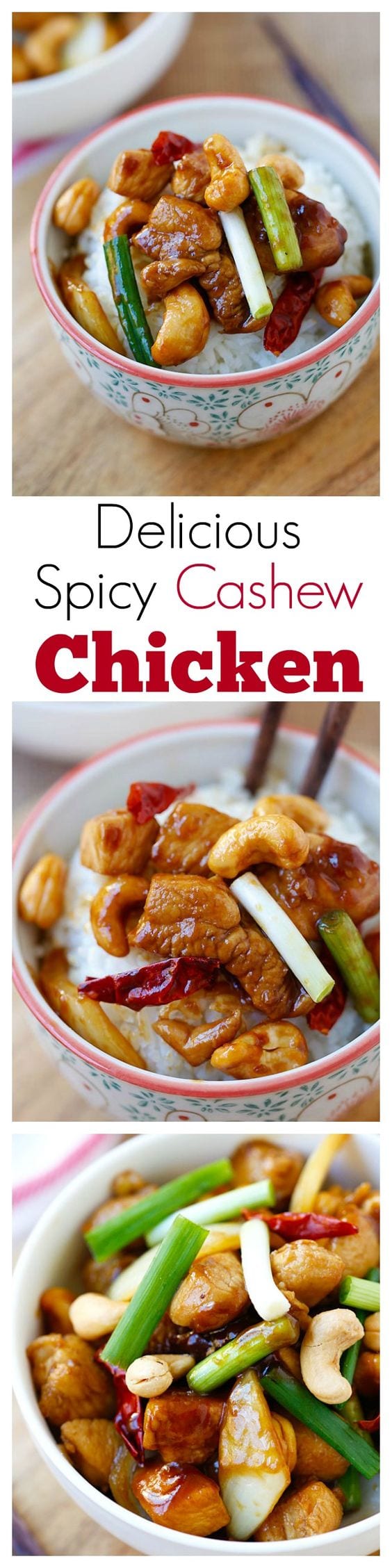 Spicy Cashew Chicken – easy and delicious chicken with cashew nuts with just the right amount of heat. Takes 20 mins to make and much better than takeout | rasamalaysia.com