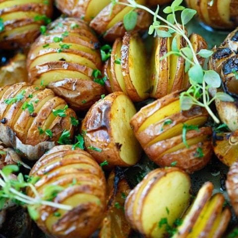 Garlic Herb Hasselback Potatoes