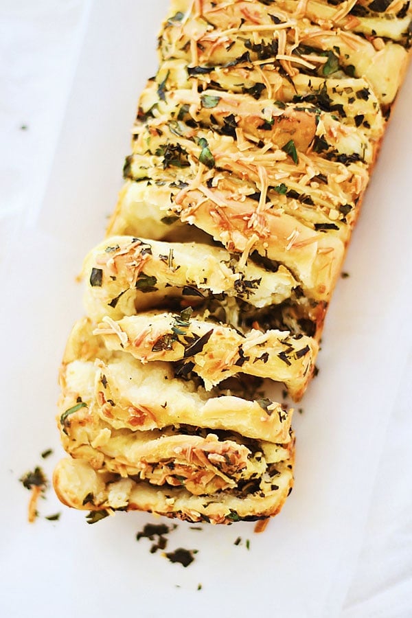 Easy and delicious homemade Garlic Herb and Cheese Pull Apart Bread.