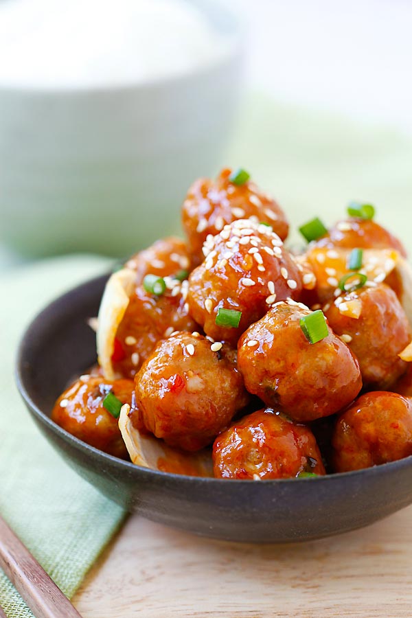 How to make Asian sweet and sour meatballs dish, perfectly in a bowl.