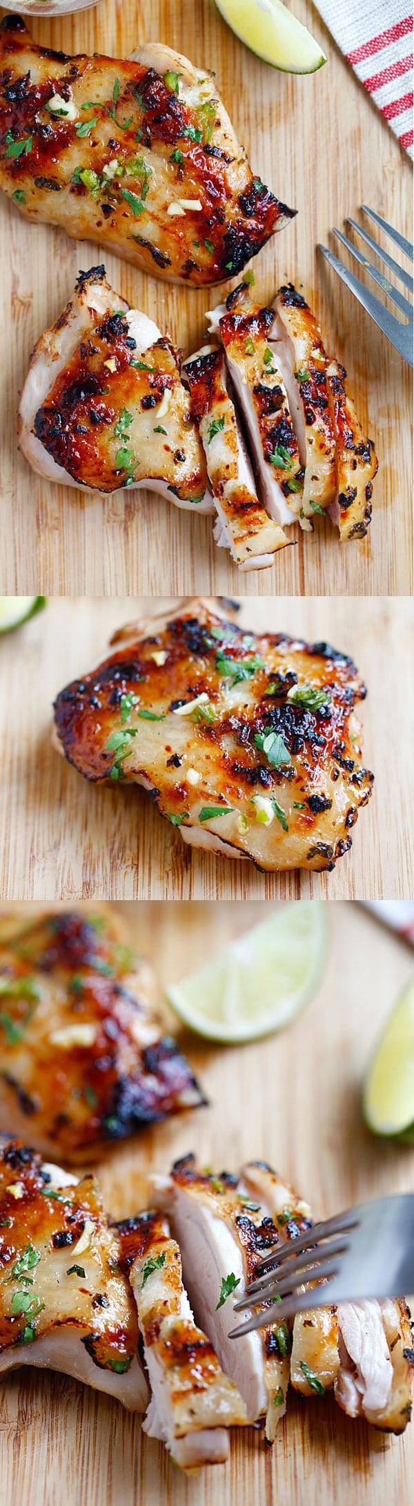 Chili lime chicken - moist and delicious chicken marinated with chili and lime and grill to perfection. Easy recipe that takes 30 mins! | rasamalaysia.com