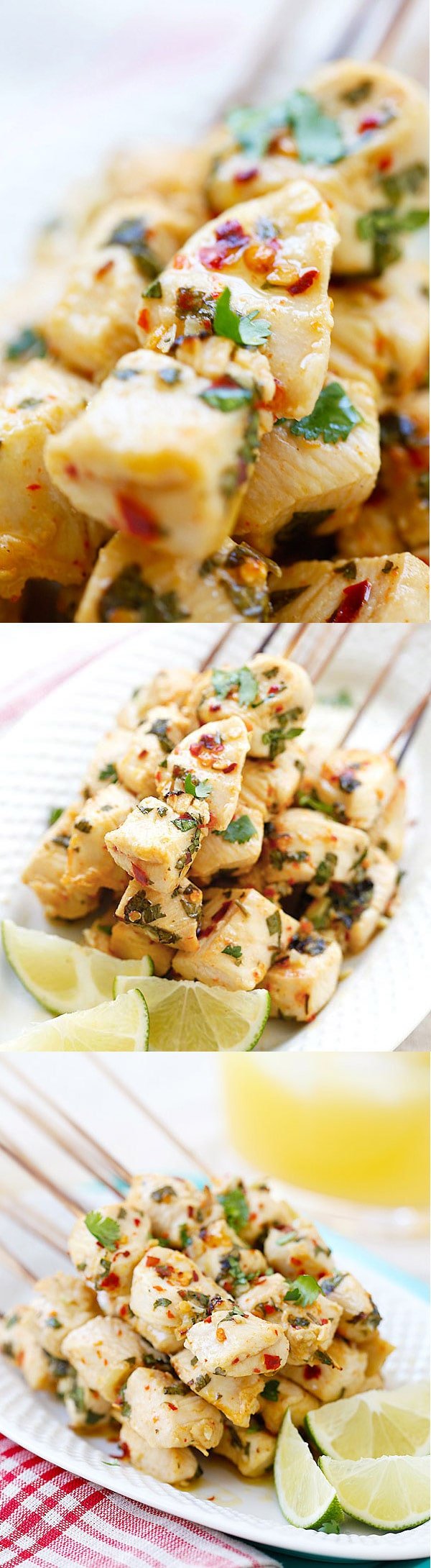 Cilantro Lime Chicken Kebab - juicy chicken kebab marinated with cilantro, lime juice and garlic. The easiest and best chicken kebab recipe ever! | rasamalaysia.com