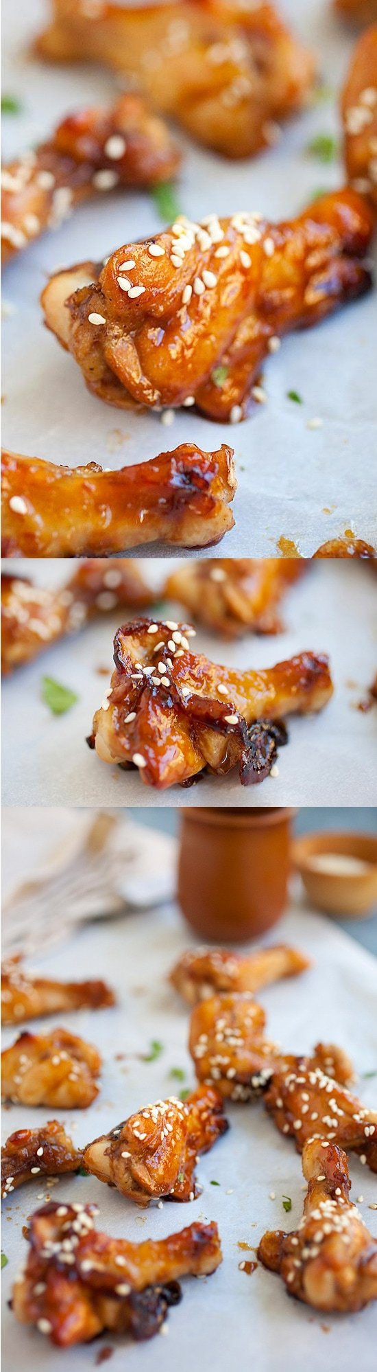 Honey Soy Chicken Wings - sweet and sticky wings with honey and soy sauce glaze and baked in oven. Quick and no-fuss everyday recipe! | rasamalaysia.com