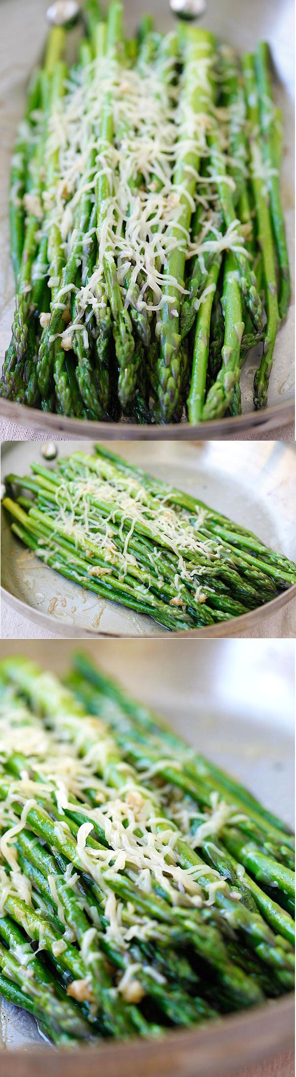Parmesan Asparagus - easy sauteed asparagus with Parmesan cheese on a skillet. This recipe takes 10 minutes, so healthy and delicious | rasamalaysia.com