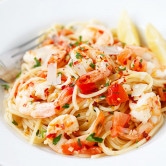 Spicy Shrimp Pasta - the easiest and best shrimp pasta with chili flakes, in a buttery and lemony garlic herb sauce, takes 20 mins! | rasamalaysia.com