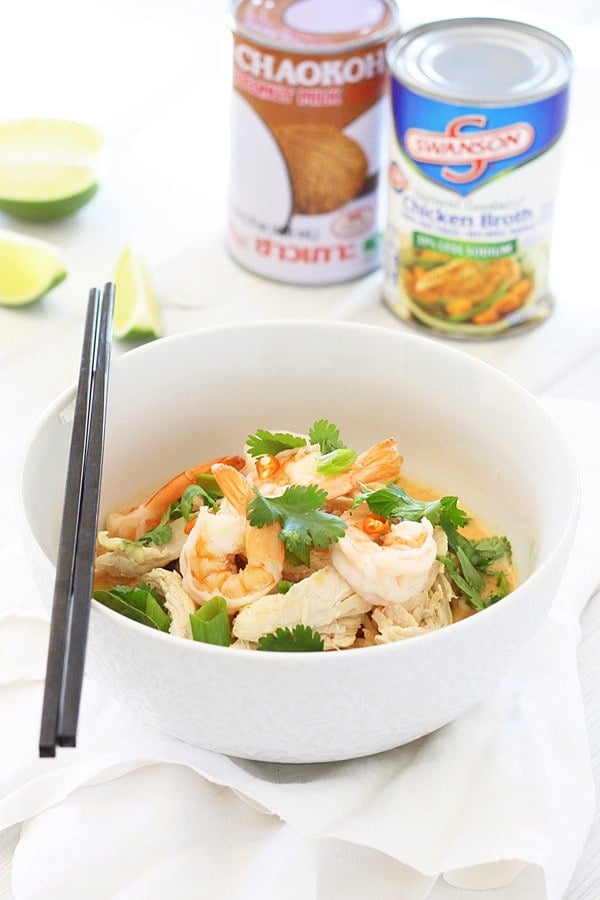 Easy homemade Coconut Curry Noodle Bowl.