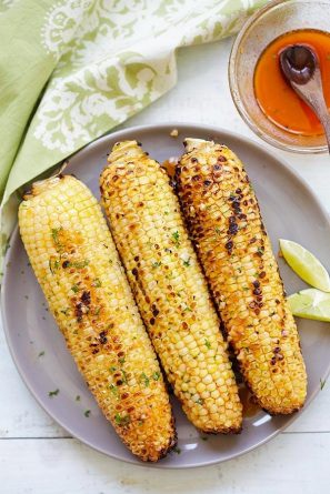 Grilled Corn on the Cob (with Honey Srircha Butter!) - Rasa Malaysia