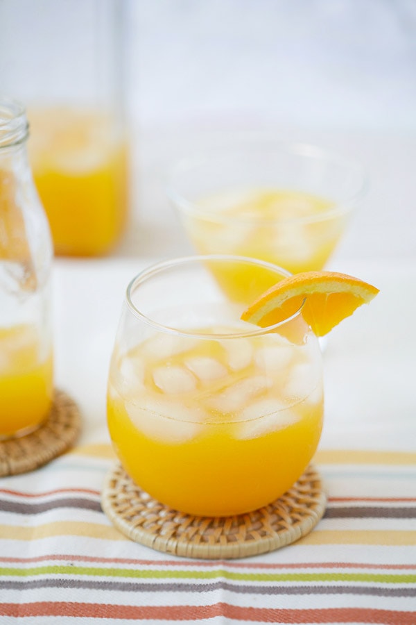 Screwdriver served in a cocktail glass.