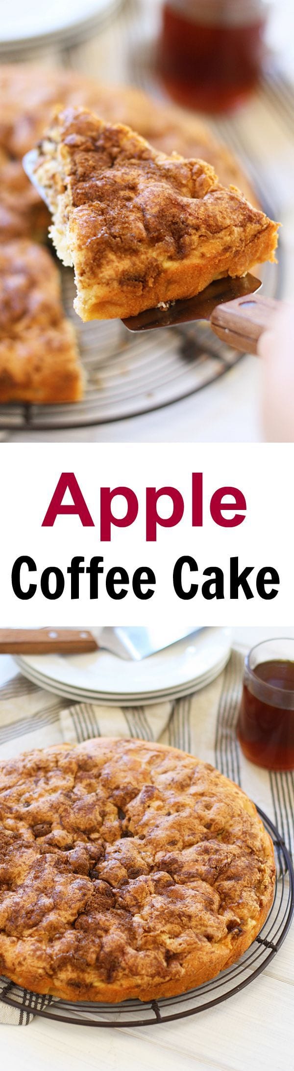 Apple Coffee Cake – sweet and decadent coffee cake loaded with apple, this cake is super easy to bake and perfect with tea or coffee | rasamalaysia.com
