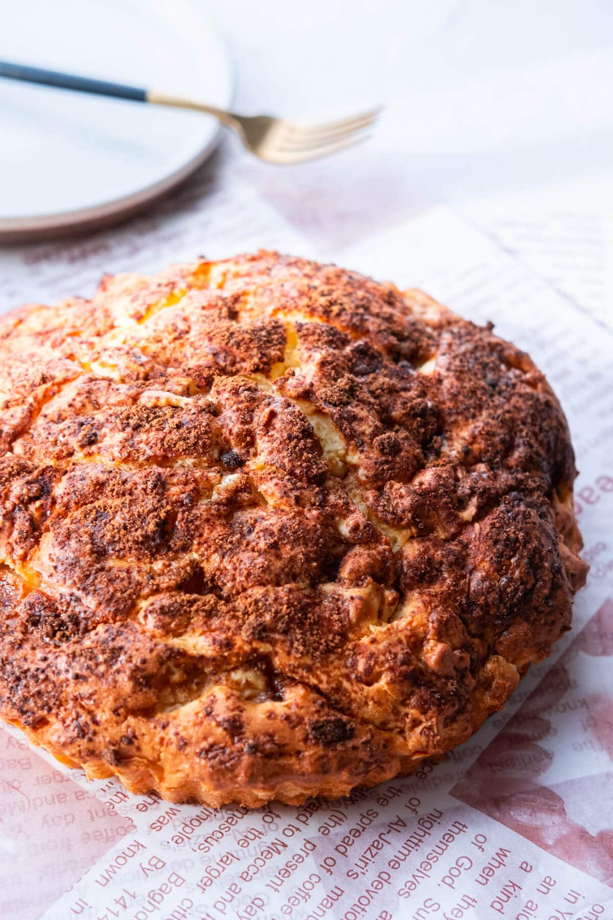 Baked apple coffee cake with a crisp brown sugar top.