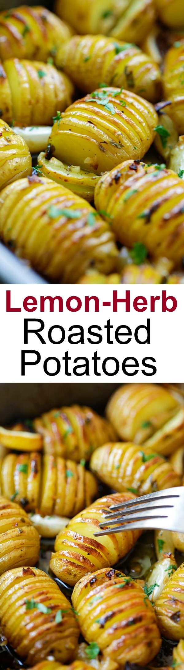 Lemon Herb Roasted Potatoes – BEST roasted potatoes you'll ever make, loaded with butter, lemon, garlic and herb. 15 mins active time! | rasamalaysia.com