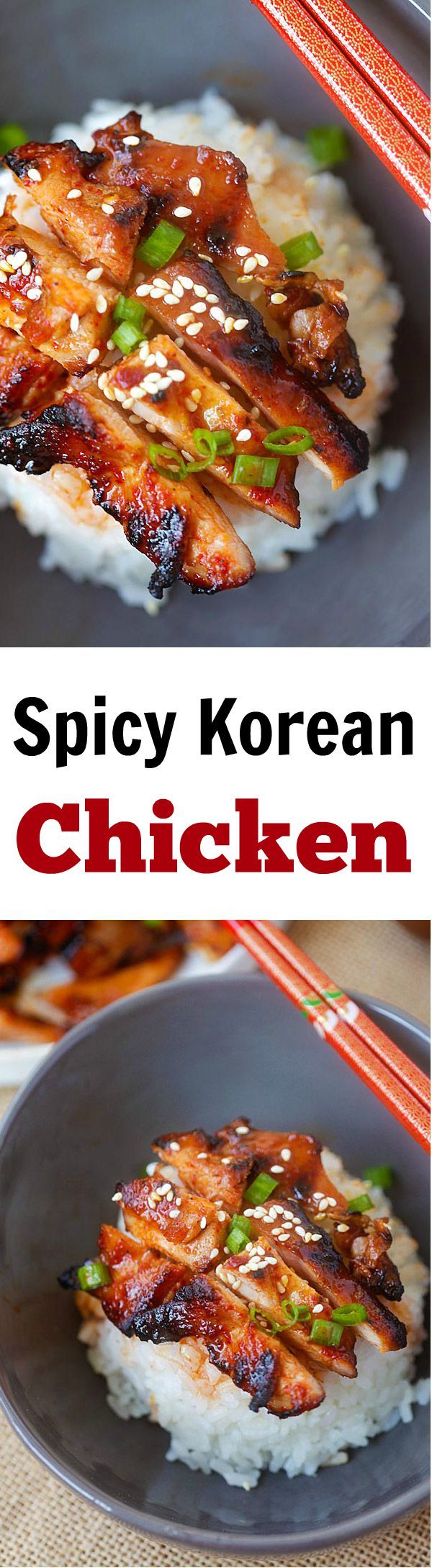 Spicy Korean Chicken - amazing and super yummy Korean chicken with spicy marinade. So quick and easy to make, cheaper, and better than takeouts | rasamalaysia.com
