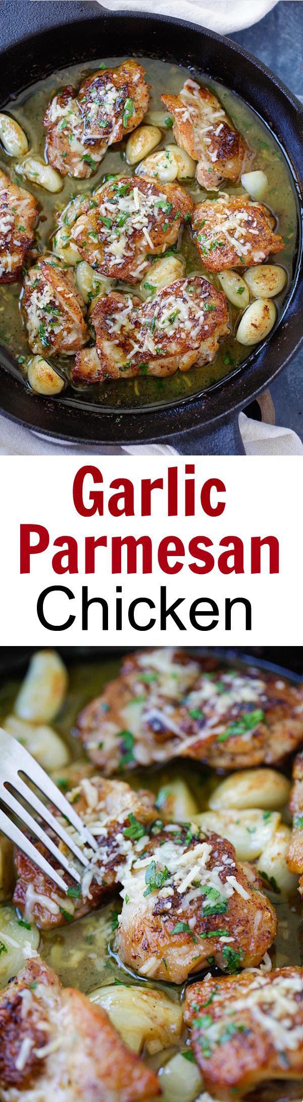 Buttery Garlic Parmesan Chicken – amazing skillet chicken with garlic and Parmesan cheese. Made with simple ingredients but SO good! | rasamalaysia.com