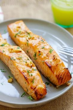 Easy Honey Mustard Baked Salmon - Rasa Malaysia