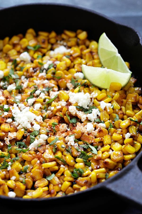 Skillet Chili Lime Corn | Easy Delicious Recipes