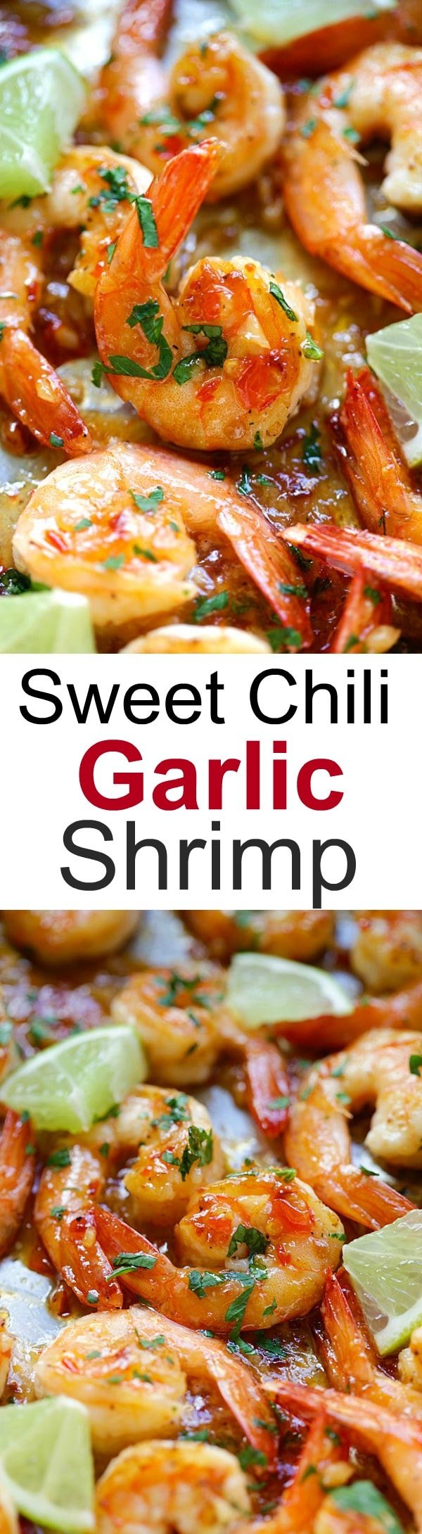 Sticky, sweet and savory chili shrimp with lime juice. This sweet chili shrimp recipe is so easy to make and takes 15 mins from start to finish | rasamalaysia.com