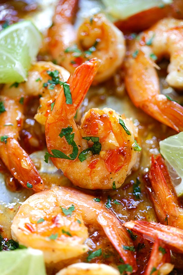 Shrimp with sweet chili sauce.