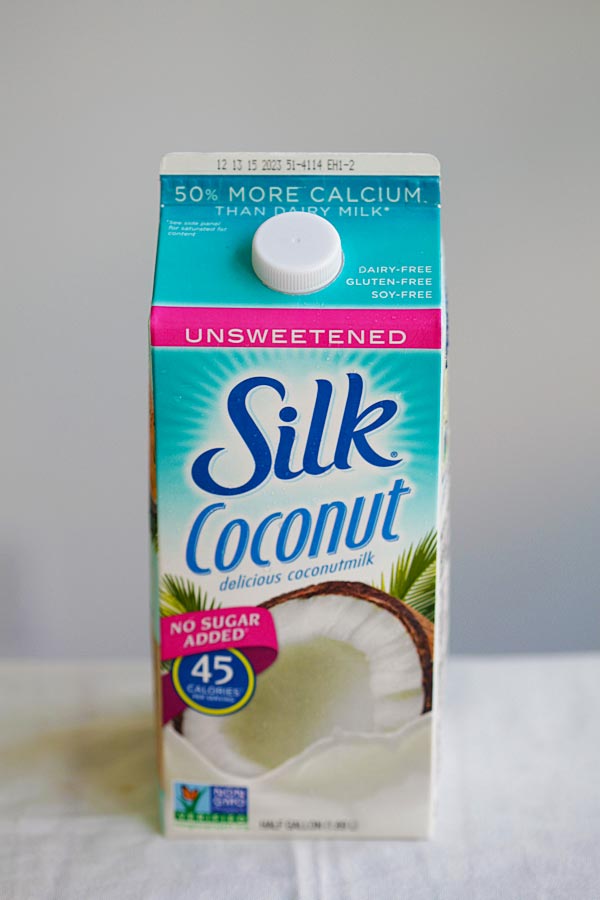 Coconut milk in a carton.