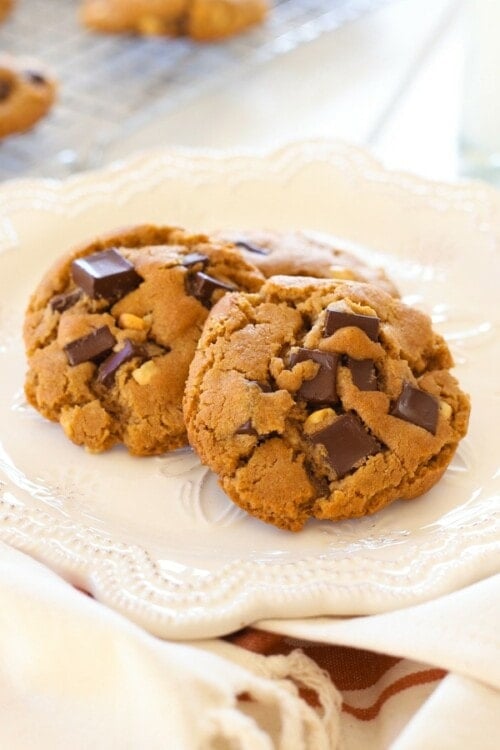 Peanut Butter Dark Chocolate Cookies - Rasa Malaysia