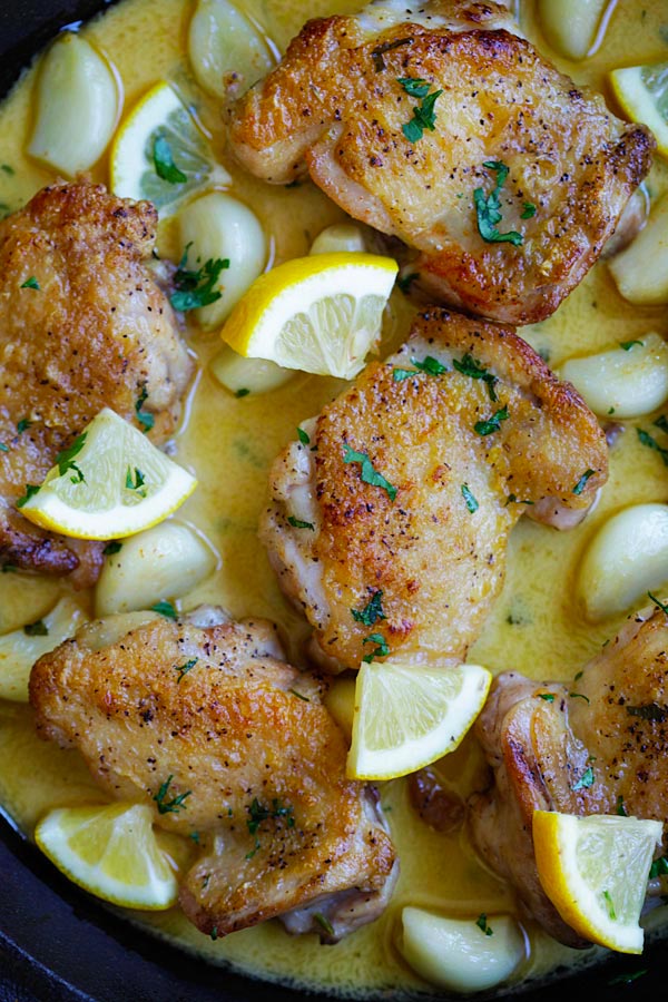 Creamy Lemon Garlic Chicken - Rasa Malaysia