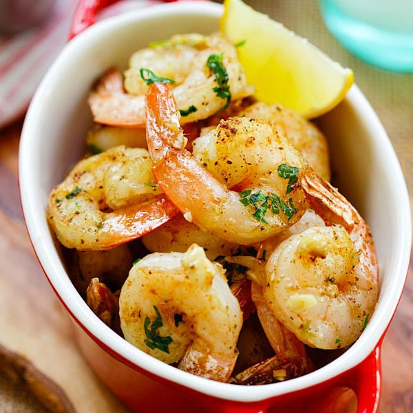 Roasted Cast Iron Shrimp with Herb Butter