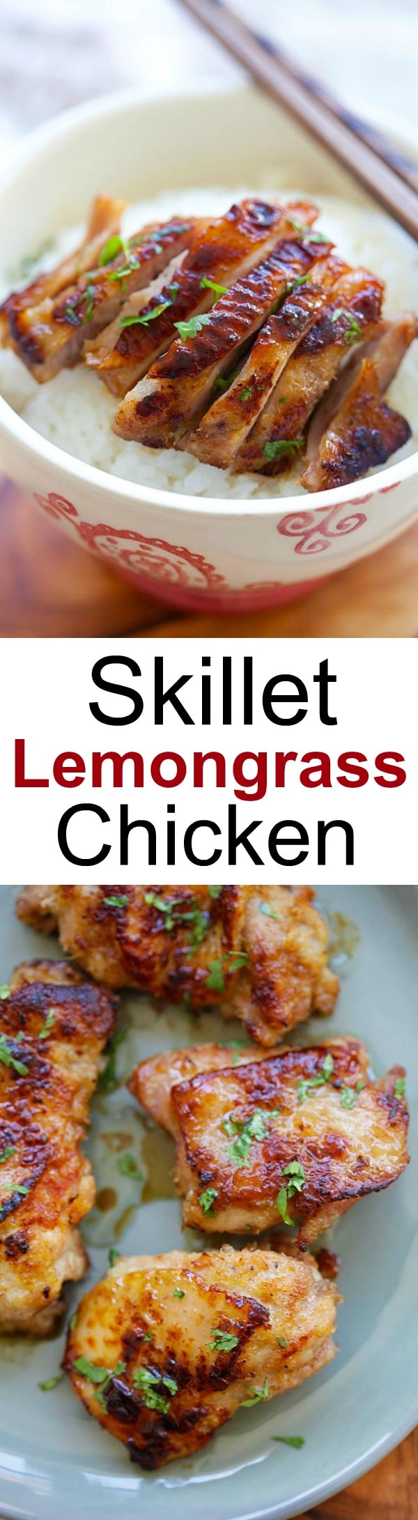 Skillet Lemongrass Chicken – best and easy skillet chicken recipe. Marinate with lemongrass, salt, honey, pan-fried & dinner is ready | rasamalaysia.com