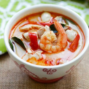 Thai coconut chicken and shrimp soup