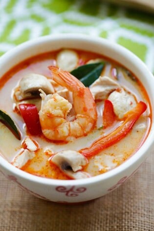 Thai Coconut Chicken and Shrimp Soup - Rasa Malaysia