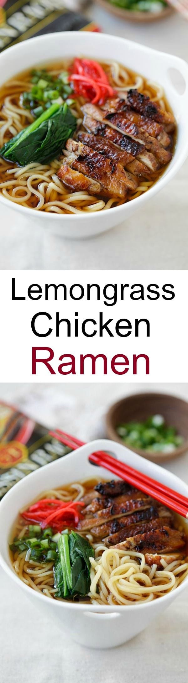 Lemongrass Chicken Soy Sauce Ramen - best instant ramen with chicken. Homemade, easy, simple with Nissin RAOH ramen. So quick and good | rasamalaysia.com