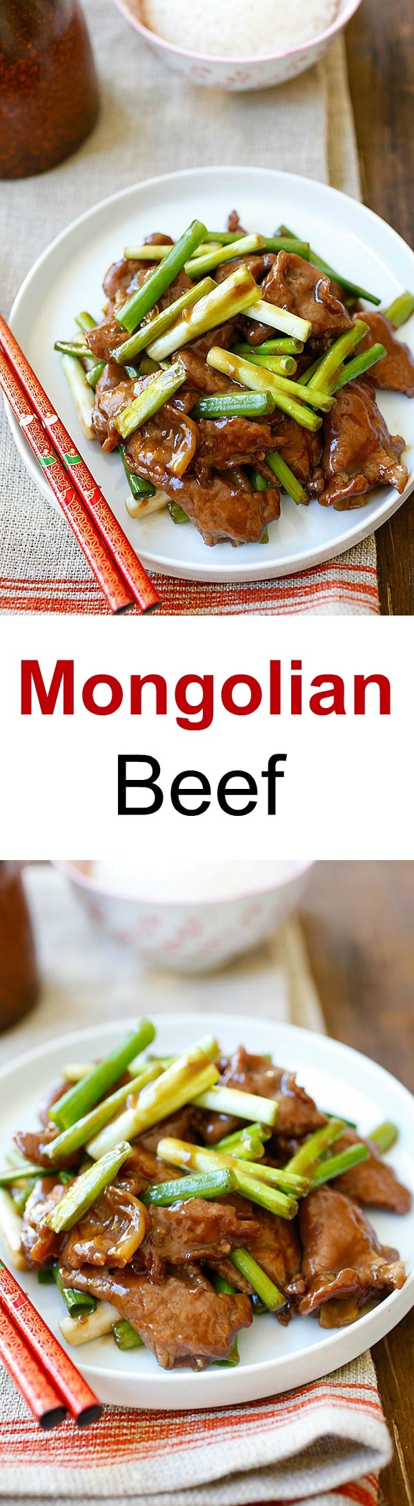 Mongolian Beef - homemade, healthy, the best Mongolian beef recipe that is a zillion times better than Chinese takeouts and PF Chang's | rasamalaysia.com