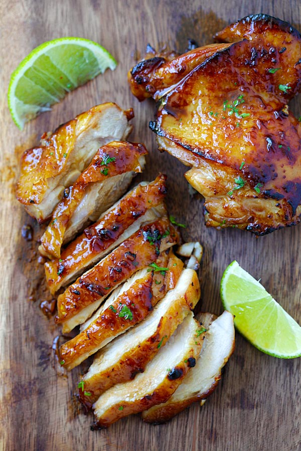 Easy and quick chicken recipe with honey lime marinade.