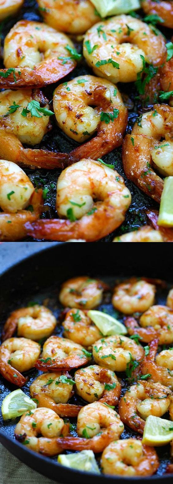 Honey Garlic Shrimp – easy skillet shrimp with honey garlic sauce with only 4 ingredients. The BEST honey garlic shrimp recipe ever | rasamalaysia.com