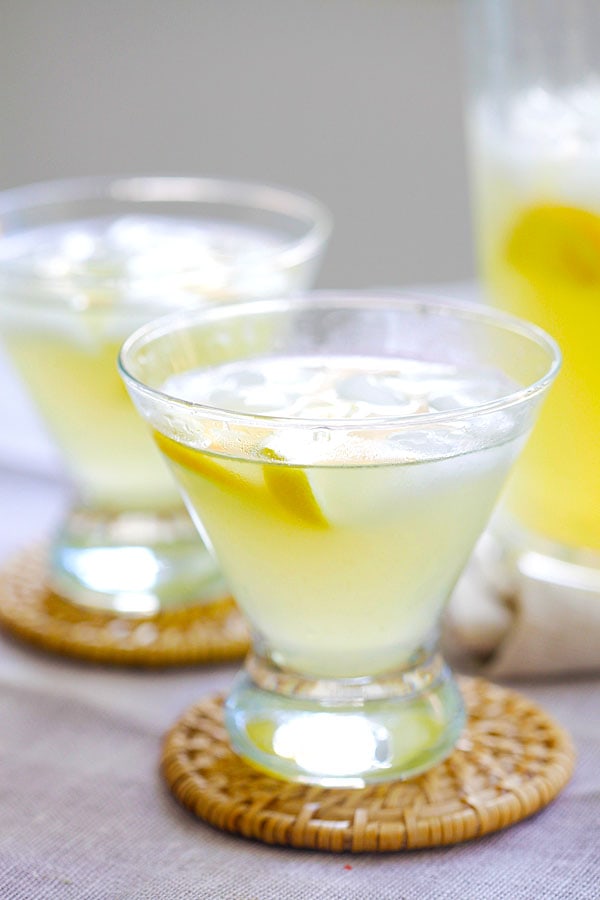 Easy homemade Lemon Drop on the Rocks.