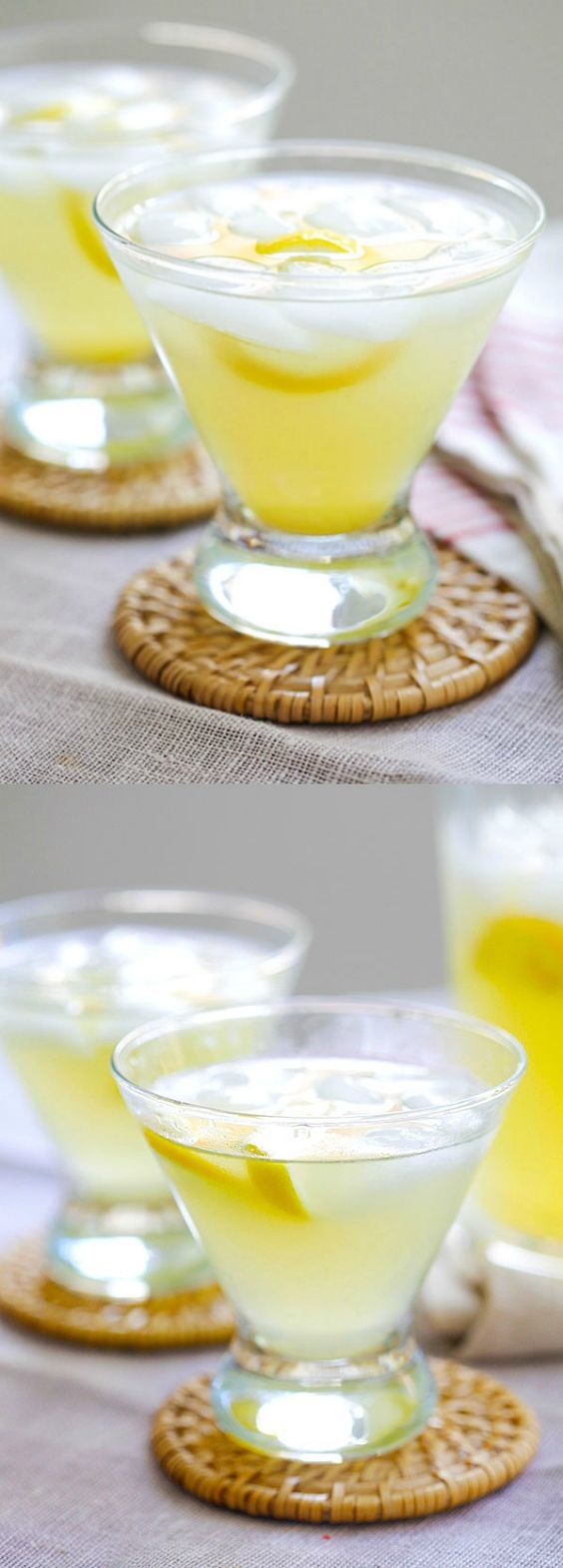 Lemon Drops on the Rocks – easy martini cocktail with vodka, lemon juice, triple sec and sugar. Just mix everything together and your party is on | rasamalaysia.com
