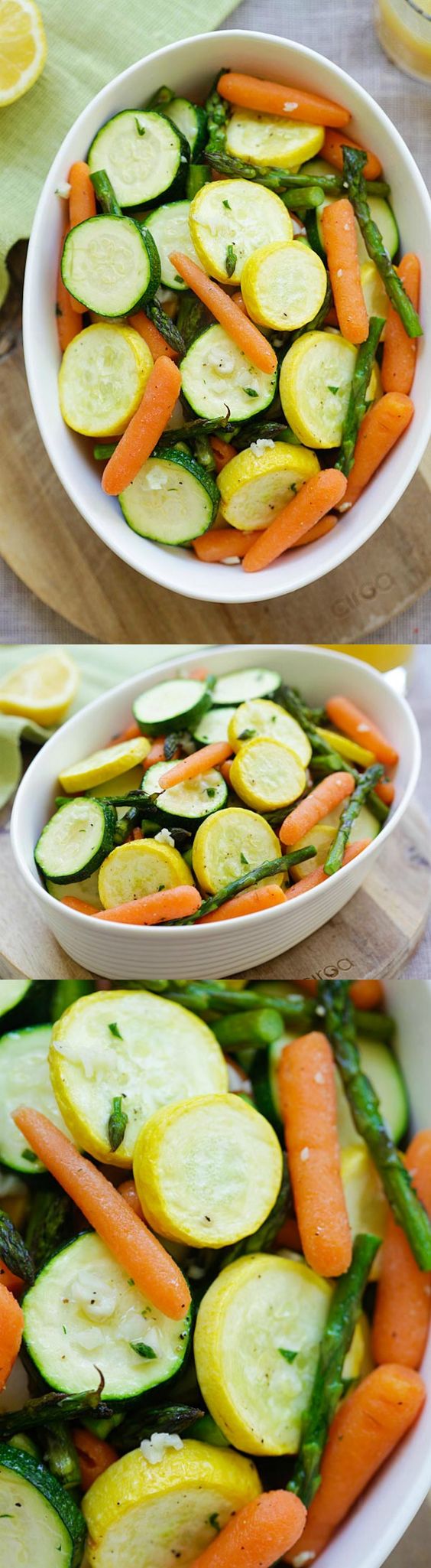 Roasted Spring Vegetables - healthy seasonal spring vegetables roasted with garlic herb butter. Perfect side dish that takes only 20 mins | rasamalaysia.com