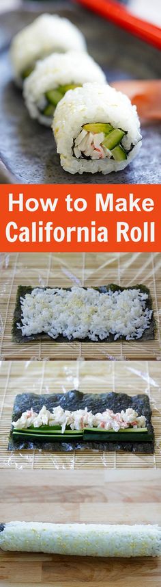 California Roll - easy homemade California roll. Learn how to make this popular sushi with the step-by-step picture guide | rasamalaysia.com