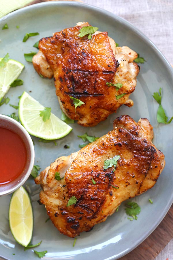 Easy and quick tequila lime chicken thighs.