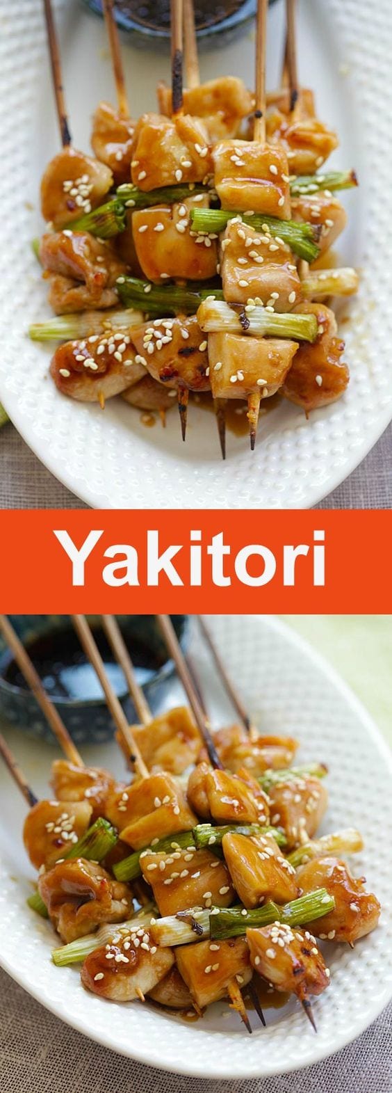 Yakitori - Yakitori is Japanese grilled chicken skewers. Learn how to make them with this easy Yakitori recipe that takes only 20 mins | rasamalaysia.com