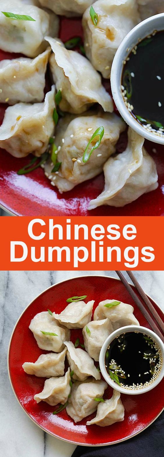 Pork and Chive Dumplings - juicy and delicious Chinese dumplings filled with ground pork and chives. Homemade jiaozi is the best | rasamalaysia.com