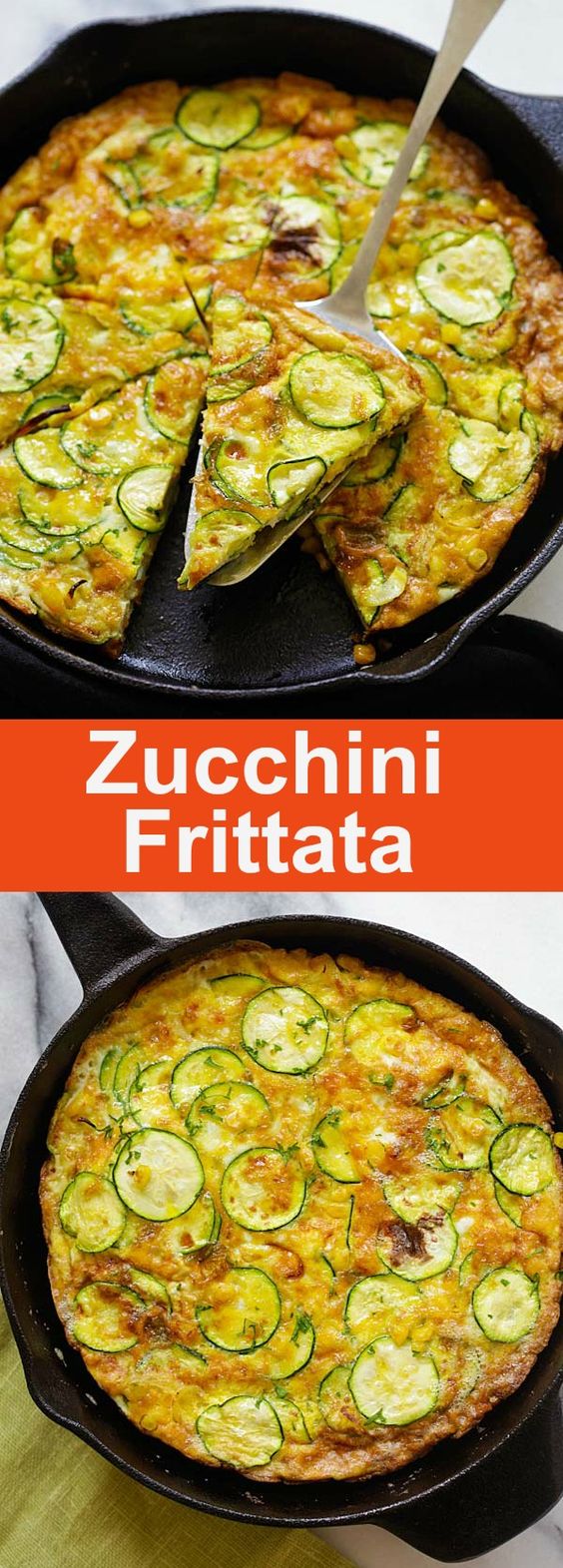 Zucchini Frittata – best and easiest frittata with zucchini and corn. Takes 15 mins to make with only 3 key ingredients, so good | rasamalaysia.com