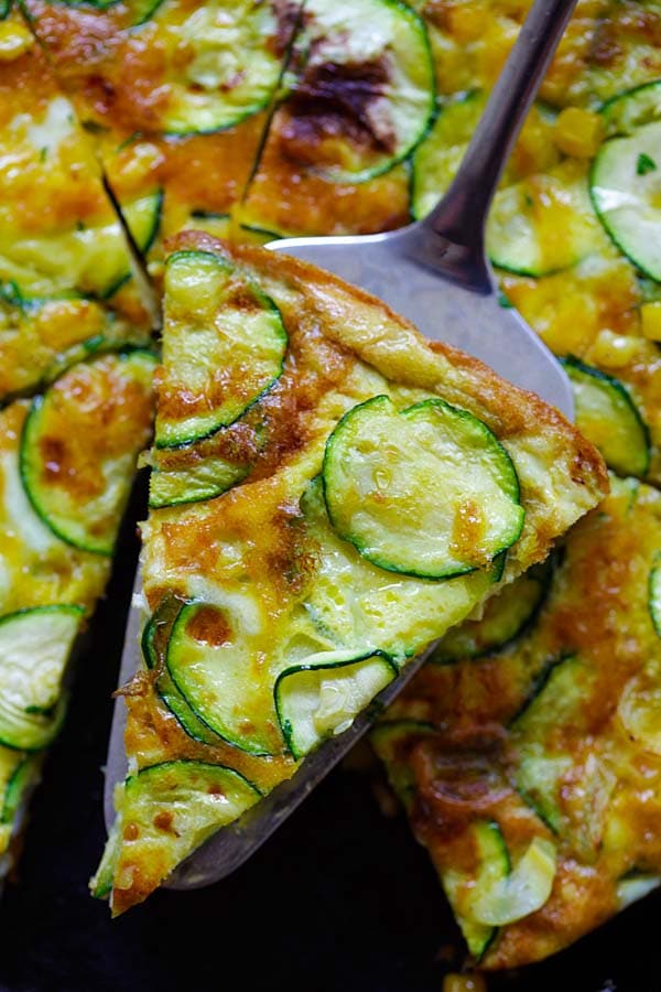 Zucchini and Corn Frittata (Best Vegetarian Recipe!) - Rasa Malaysia