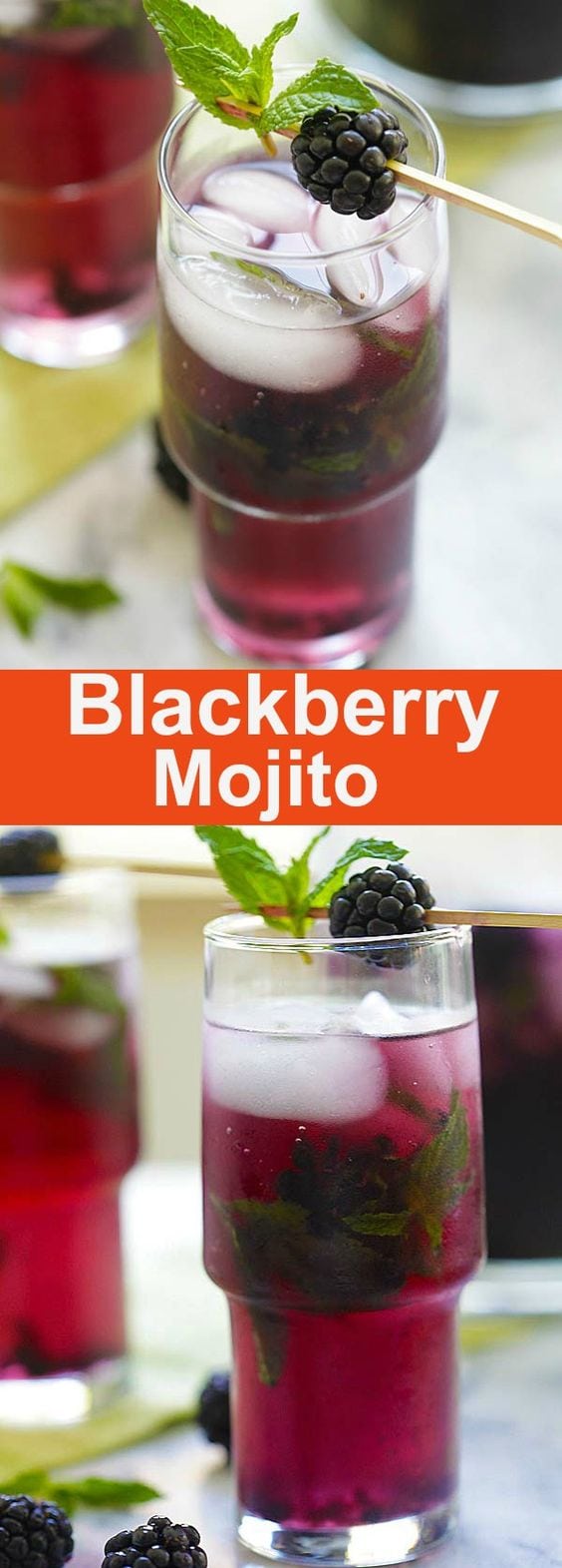 Blackberry Mojito - classic mojito cocktail with loads of blackberry. Fruitiest and booziest homemade mojito recipe ever | rasamalaysia.com