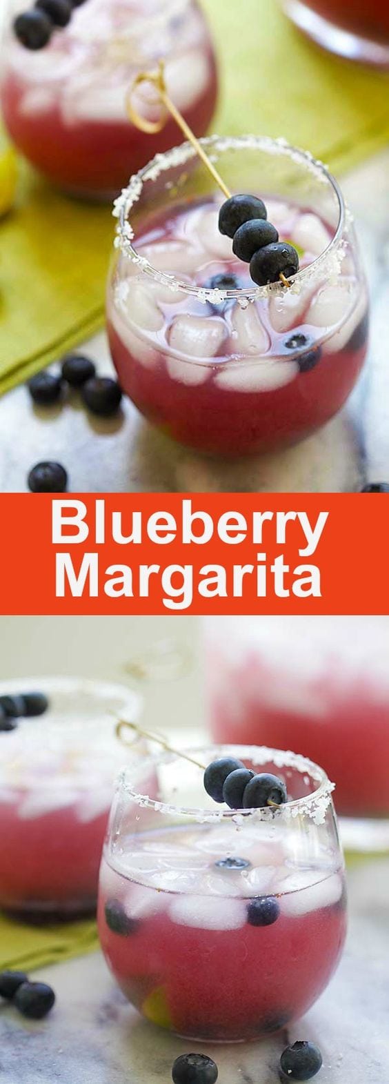 Blueberry Margarita – the booziest blueberry margarita recipe with silver tequila and blueberries. Party is on with this quick and easy recipe | rasamalaysia.com