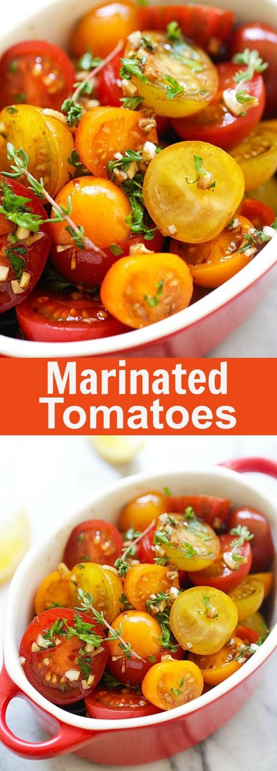 Marinated Tomatoes – healthy tomatoes marinated with olive oil, balsamic vinegar and herbs | rasamalaysia.com