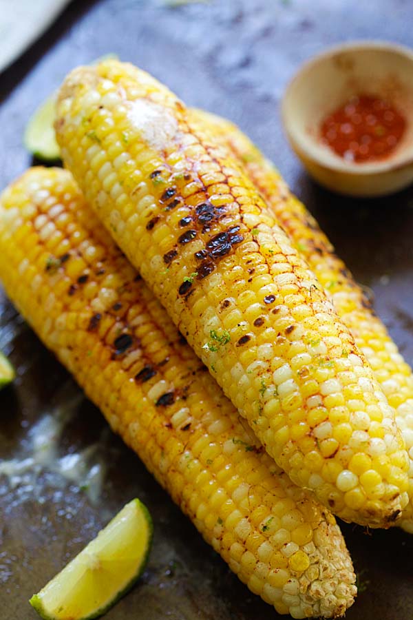 Grilled chili lime corn.