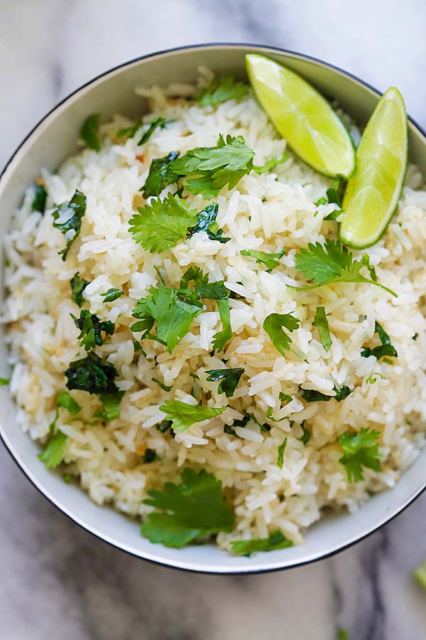 Healthy and easy Chipotle  cilantro lime rice.