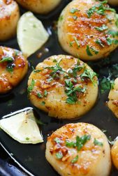 Brown Butter Honey Garlic Scallops - Rasa Malaysia