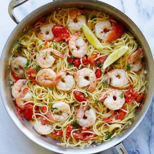 creamy shrimp and sun-dried tomatoes pasta